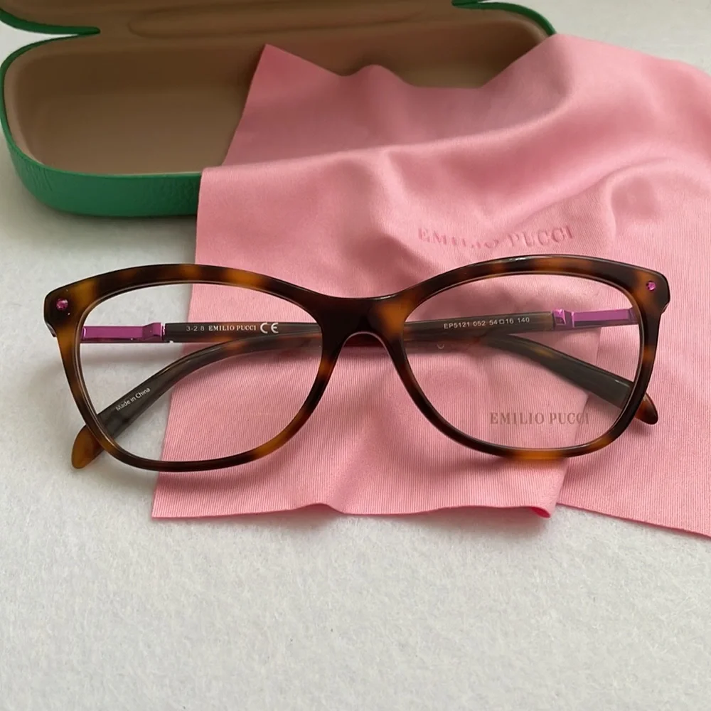 NEW Emilio Pucci Glasses with Case and Lena Cloth